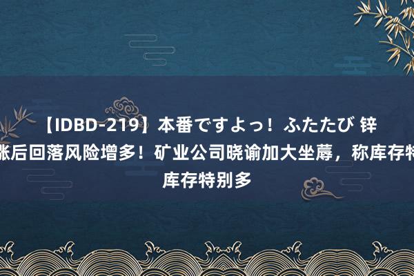 【IDBD-219】本番ですよっ！ふたたび 锌价连涨后回落风险增多！矿业公司晓谕加大坐蓐，称库存特别多