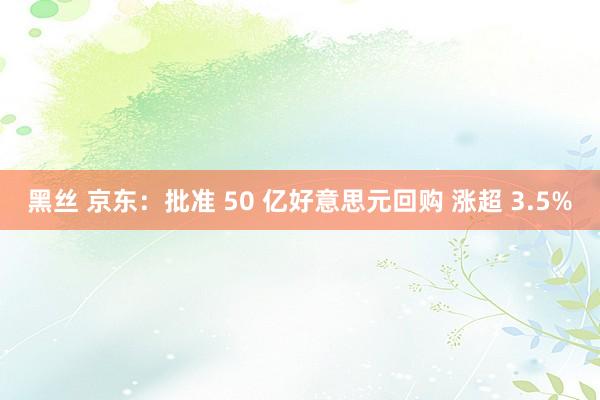 黑丝 京东：批准 50 亿好意思元回购 涨超 3.5%