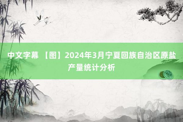 中文字幕 【图】2024年3月宁夏回族自治区原盐产量统计分析